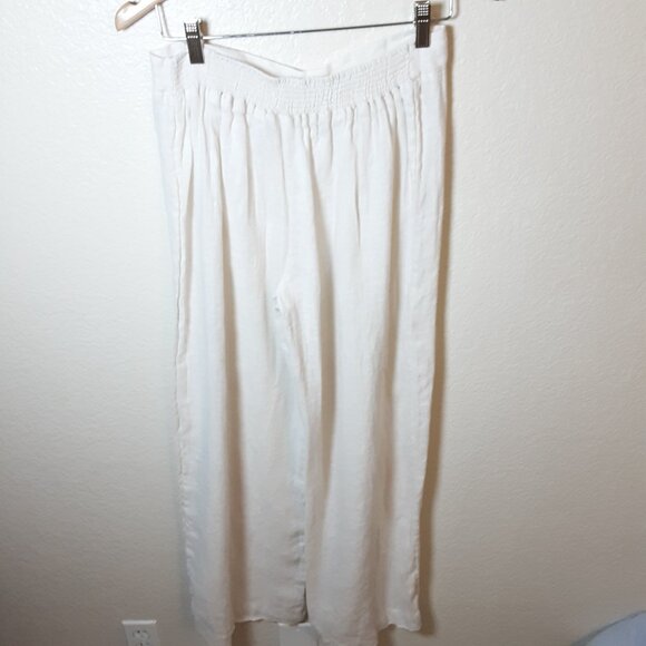 INC High-Waist Cream White Beach Linen Pants - Picture 5 of 5